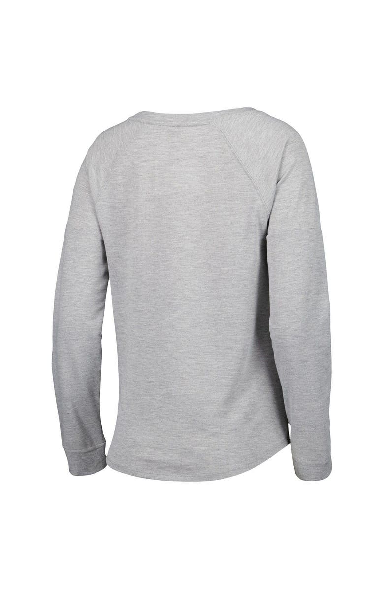 Outerstuff Juniors Heathered Gray Los Angeles Rams All Striped Up Raglan Long Sleeve T-Shirt, Alternate, color, Heather Gray