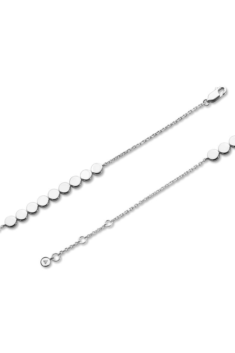 Round Link Chain Bracelet in Rhodium Plated Sterling Silver, Alternate, color, Silver