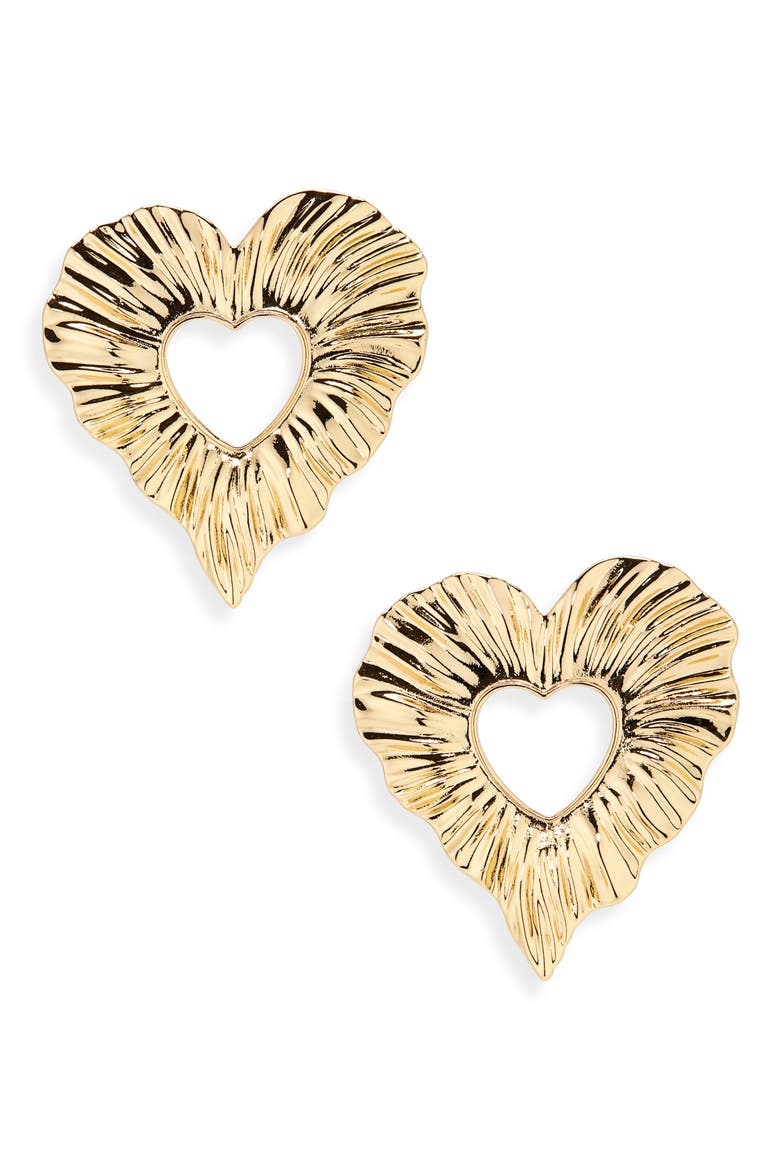 Amour Heart Drop Earrings, Main, color, GOLD
