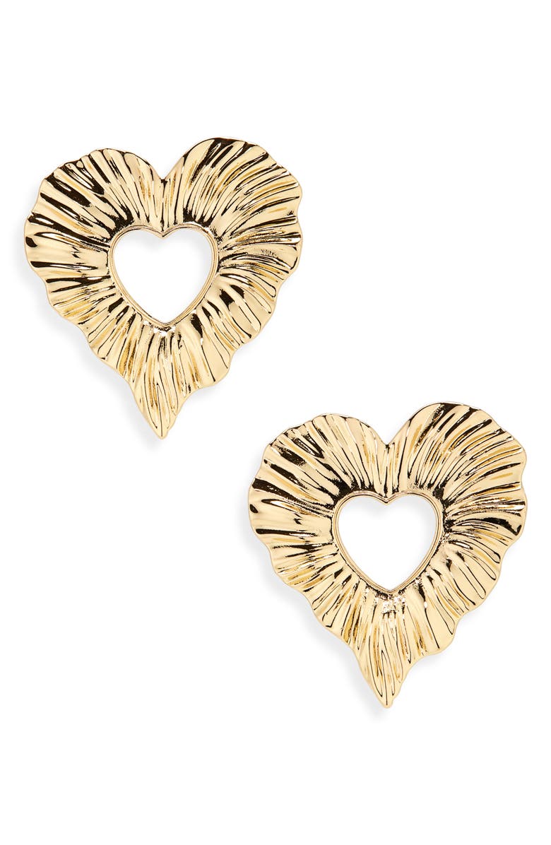MIRANDA FRYE Amour Heart Drop Earrings, Main, color, Gold