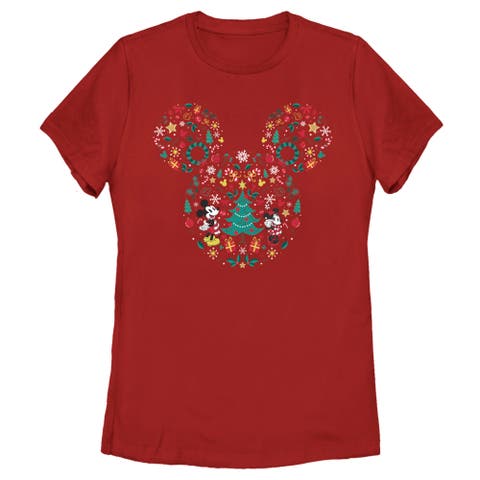 Women's Mickey & Friends Christmas Silhouette  Graphic T-Shirt