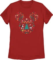 Mickey & Friends Women's Mickey & Friends Christmas Silhouette  Graphic T-Shirt