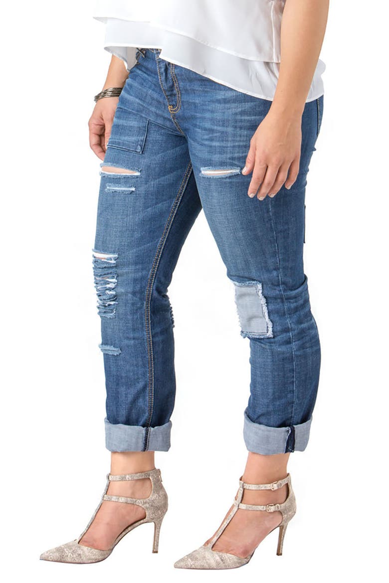 Rip & Repair X-Boyfriend Jeans, Alternate, color, REPAIR