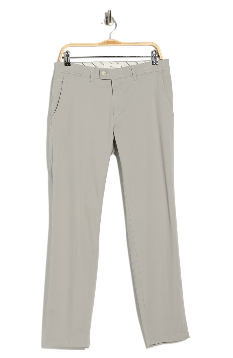 Brax Evans Regular Fit Flat Front Chino Pants, Alternate, color, Silver