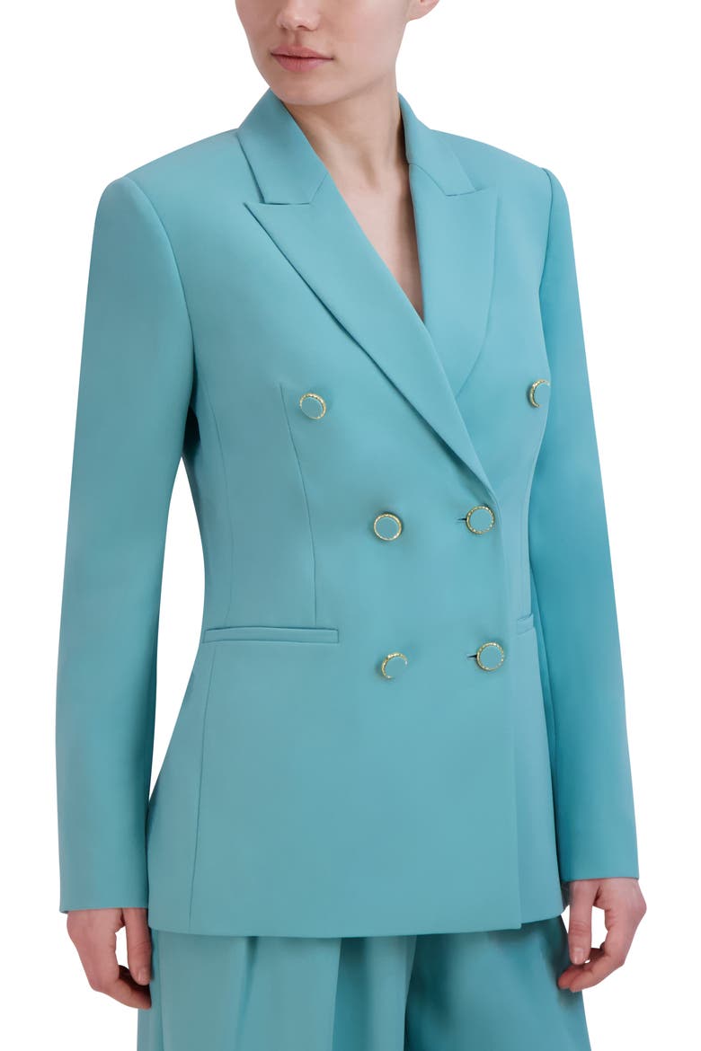 Double Breasted Blazer, Alternate, color, TURQUOISE