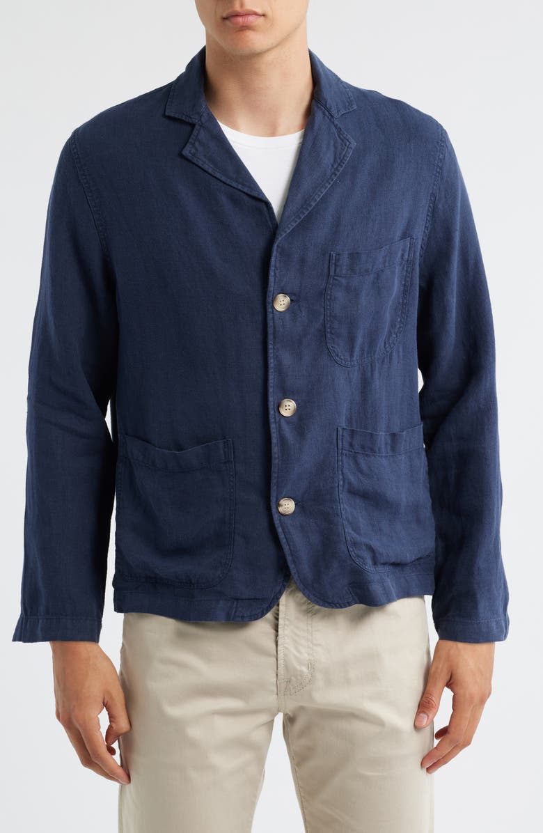 Corridor Navy Linen Three-Button Sport Coat, Alternate, color, Navy