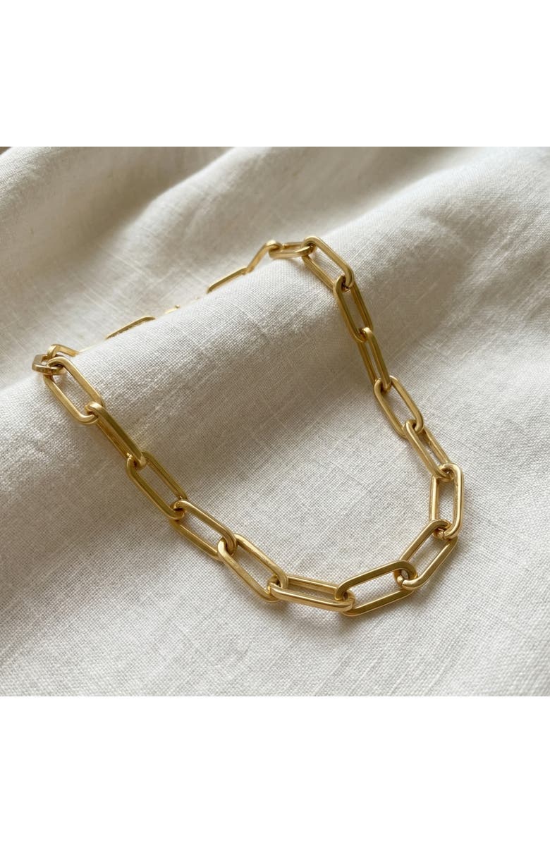 Bliss Diamond Yasmine 6mm Paperclip Anklet 18k Gold Plated 10" Length, Alternate, color, 18K Gold