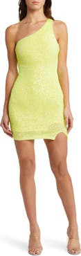 Jump Apparel One-Shoulder Sequin Minidress