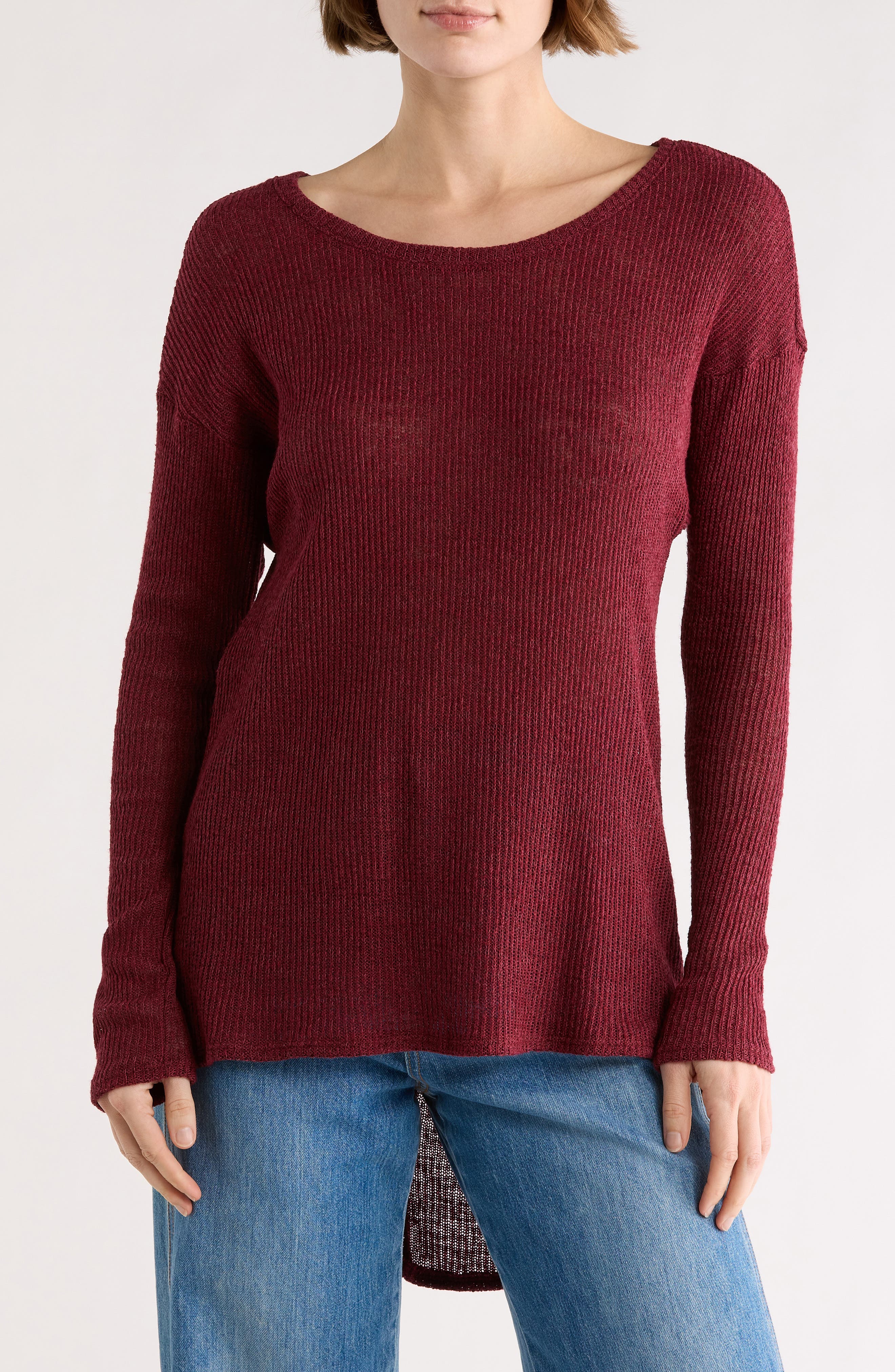 Boat Neck High-Low Sweater - image 5
