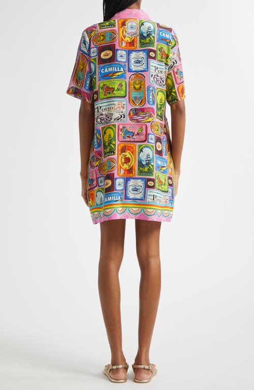Camilla Salty Splendor Crystal Embellished Silk Shirtdress In Salty Splendour