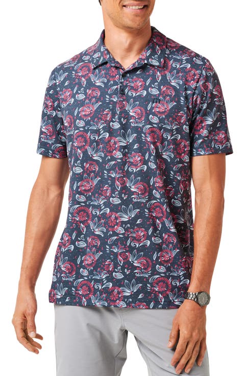 Featherweight Flourish Floral Print Piqué Polo