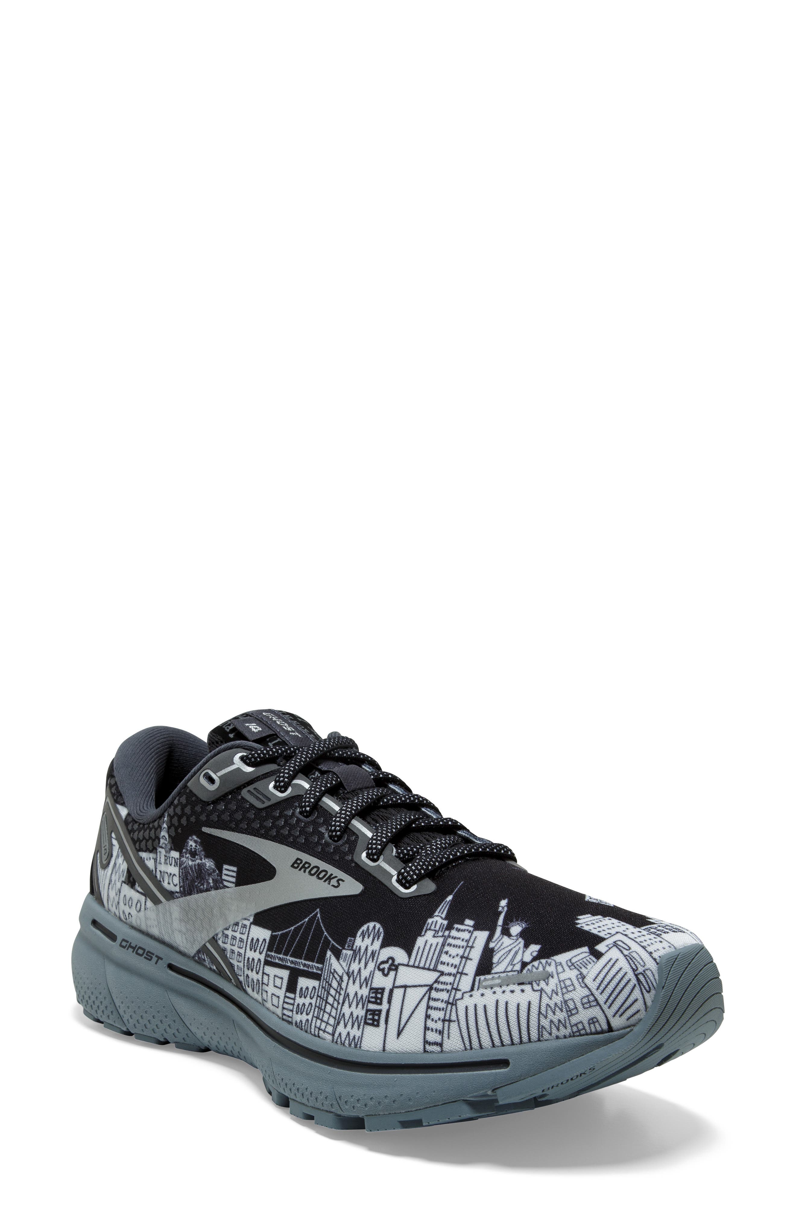Ghost 14 Running Shoe, Main, color, BLACK/ EBONY/ SLEET