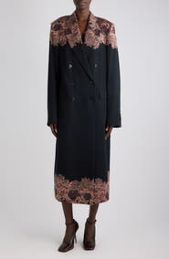 Dries Van Noten Rarrysta Floral Embroidered Double Breasted Coat
