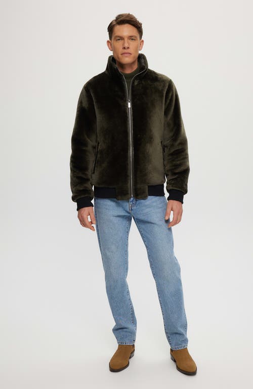 Gorski Select Shearling Lamb Bomber Jacket In Black