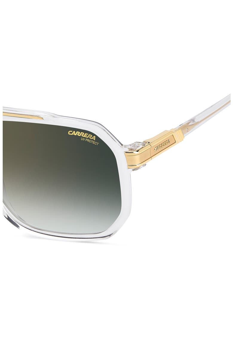60mm Rectangular Flat Top Sunglasses, Alternate, color, CRYSTAL GOLD/ GRN SF GDSP AR