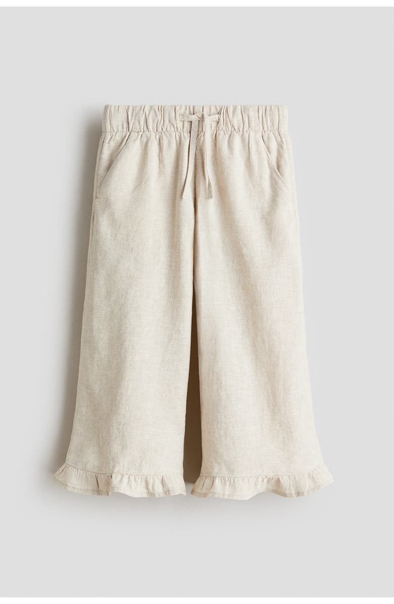 H&M Linen-blend Drawstring Trousers, Alternate, color, Natural Beige