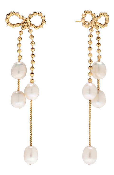 Melina Freshwater Pearl Bow Drop Earrings