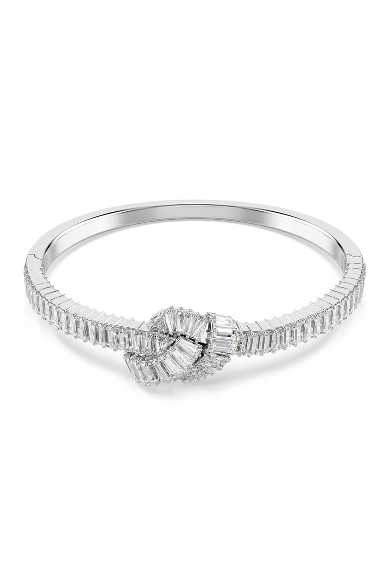Matrix Knot Bangle Bracelet, Main, color, WHITE/ SILVER