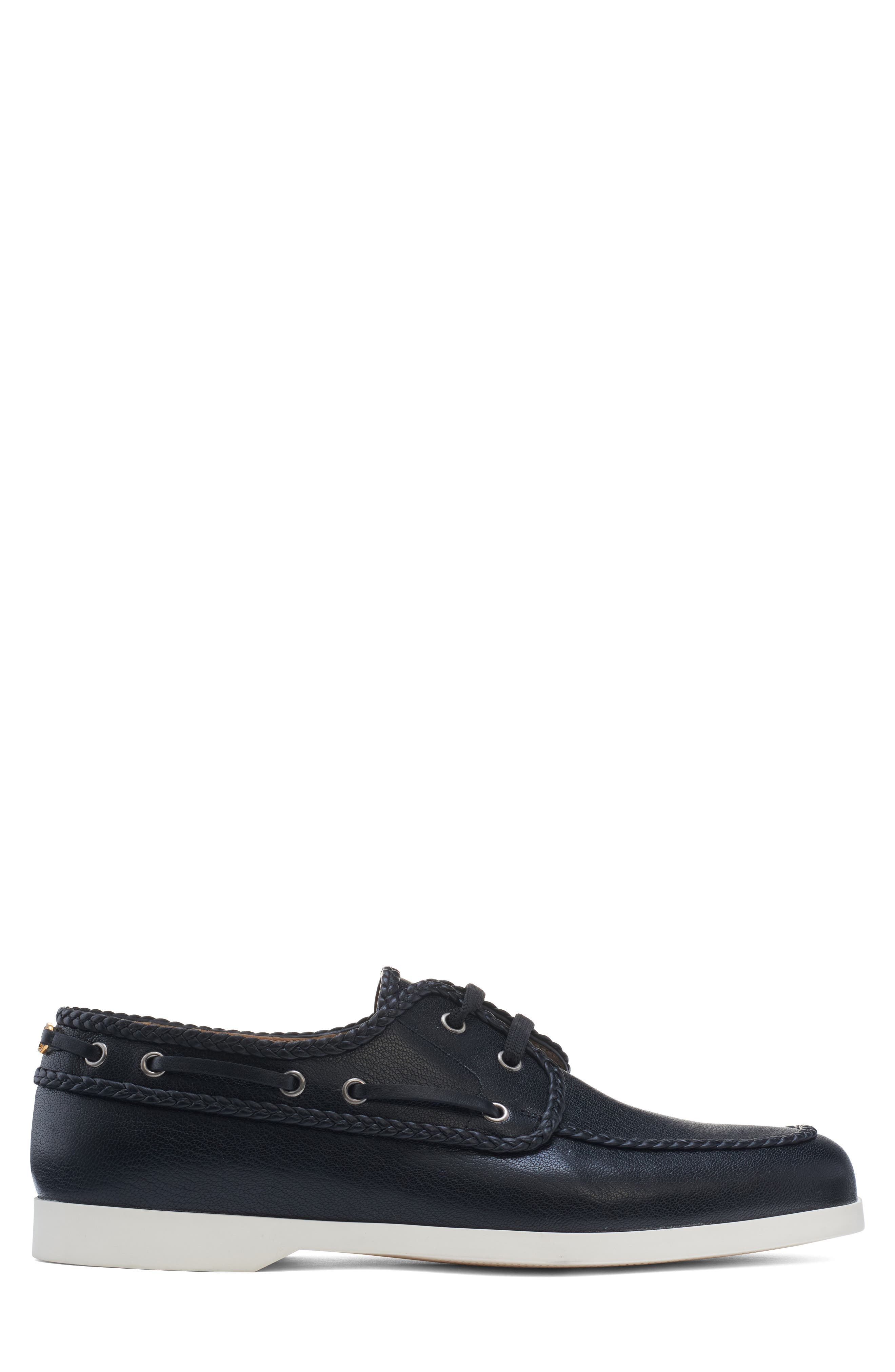 Valentino Garavani VLOGO Signature Boat Shoe, Alternate, color, Nero