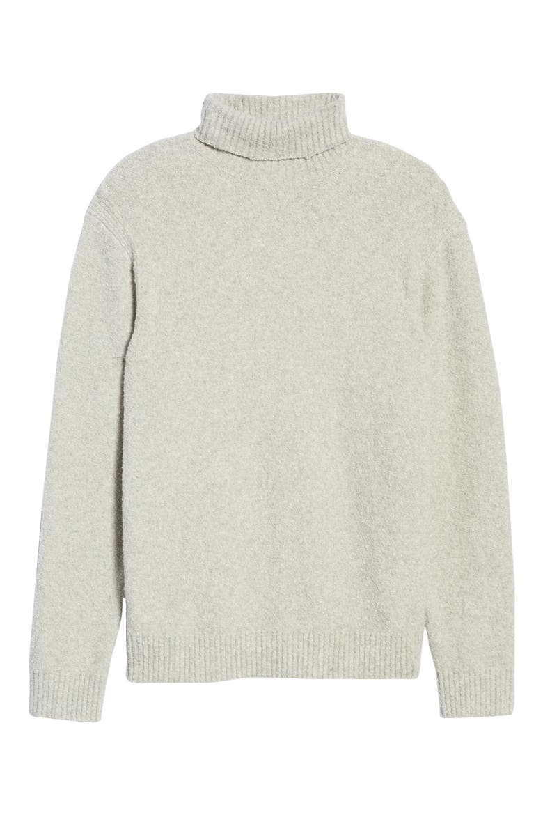 Bouclé Cotton Blend Turtleneck Sweater, Alternate, color, LIGHT HEATHER GREY