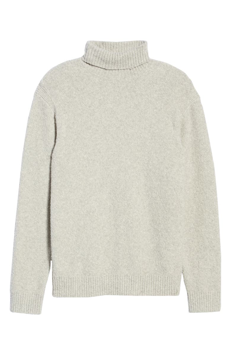 Club Monaco Bouclé Cotton Blend Turtleneck Sweater, Alternate, color, 