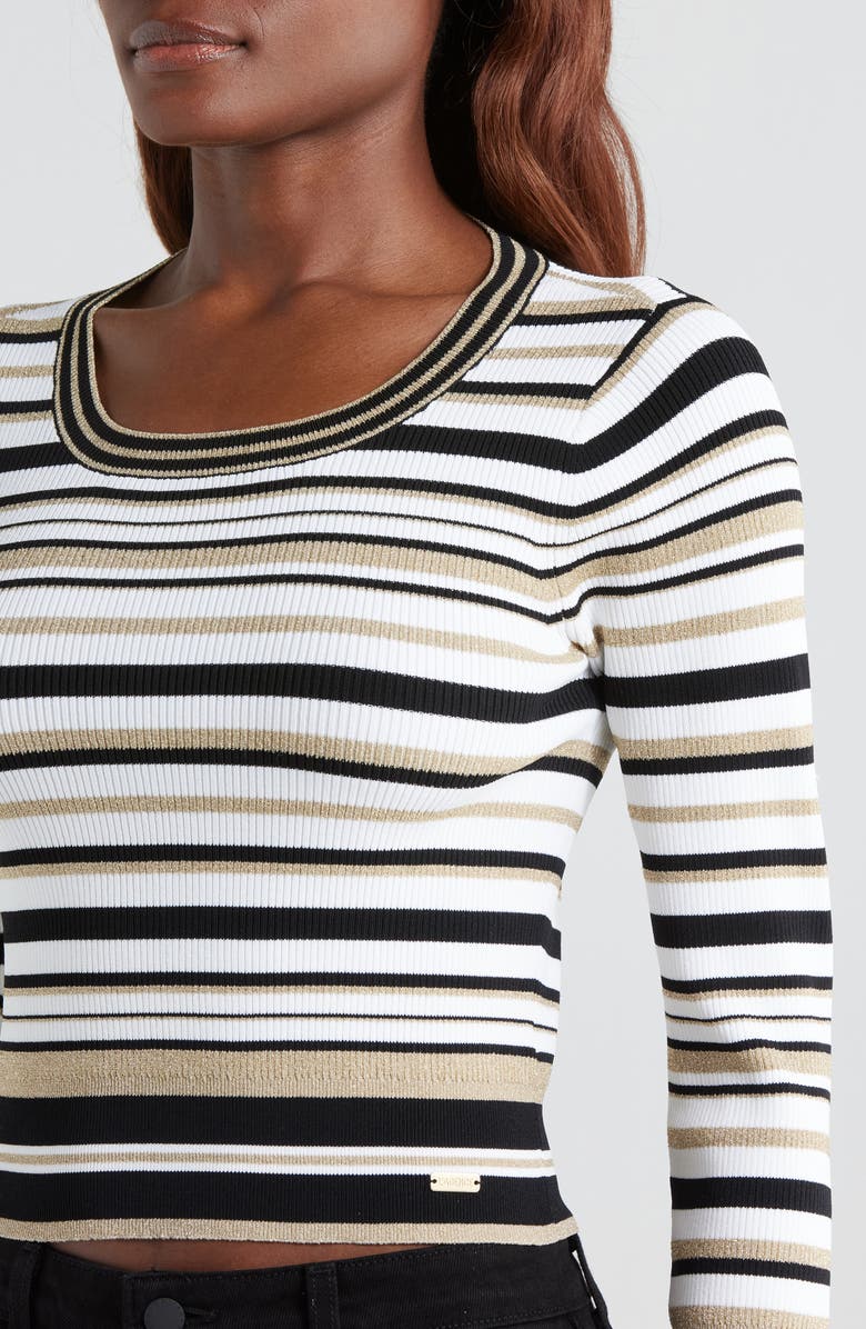 L'AGENCE Yukio Stripe Crewneck Top, Alternate, color, 