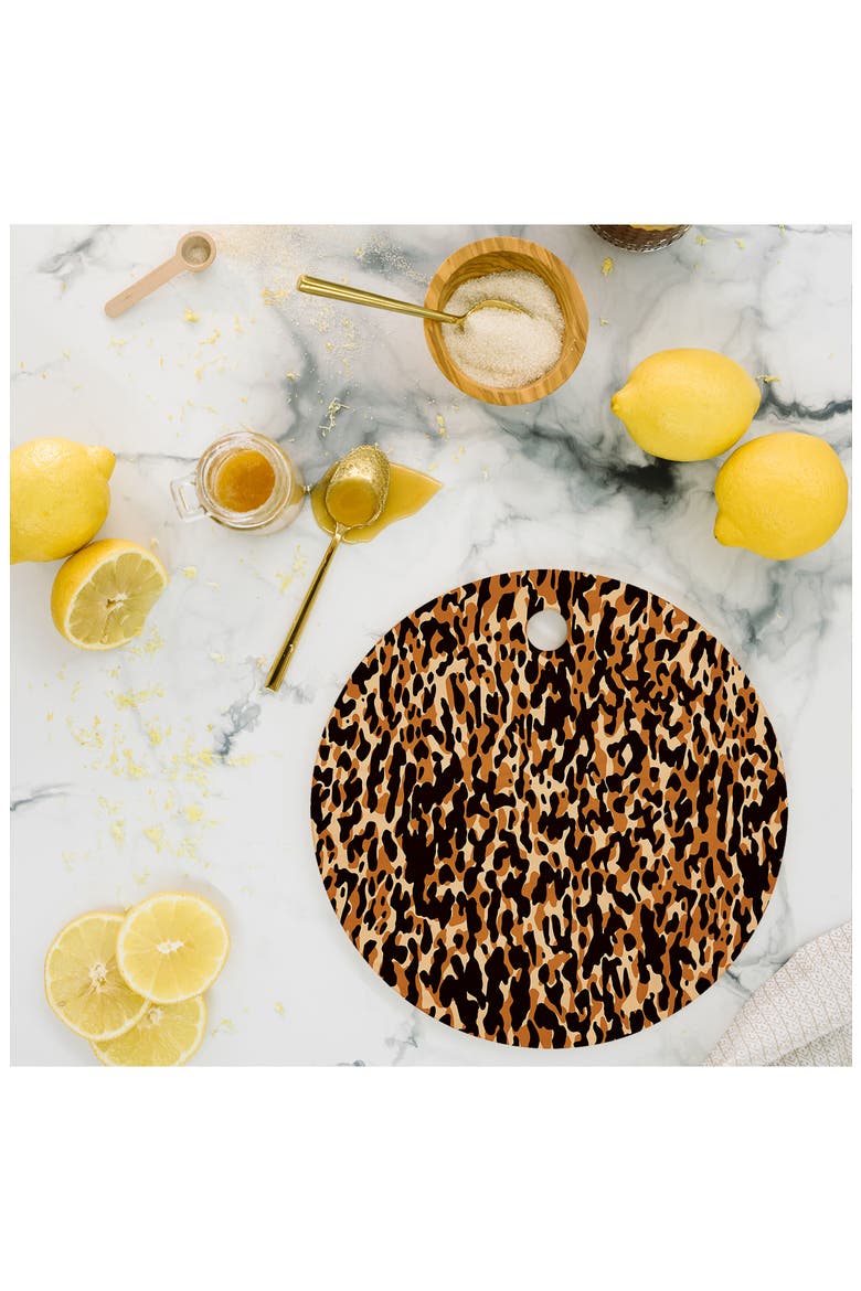 Leopard Print Cutting Board, Alternate, color, BLACK