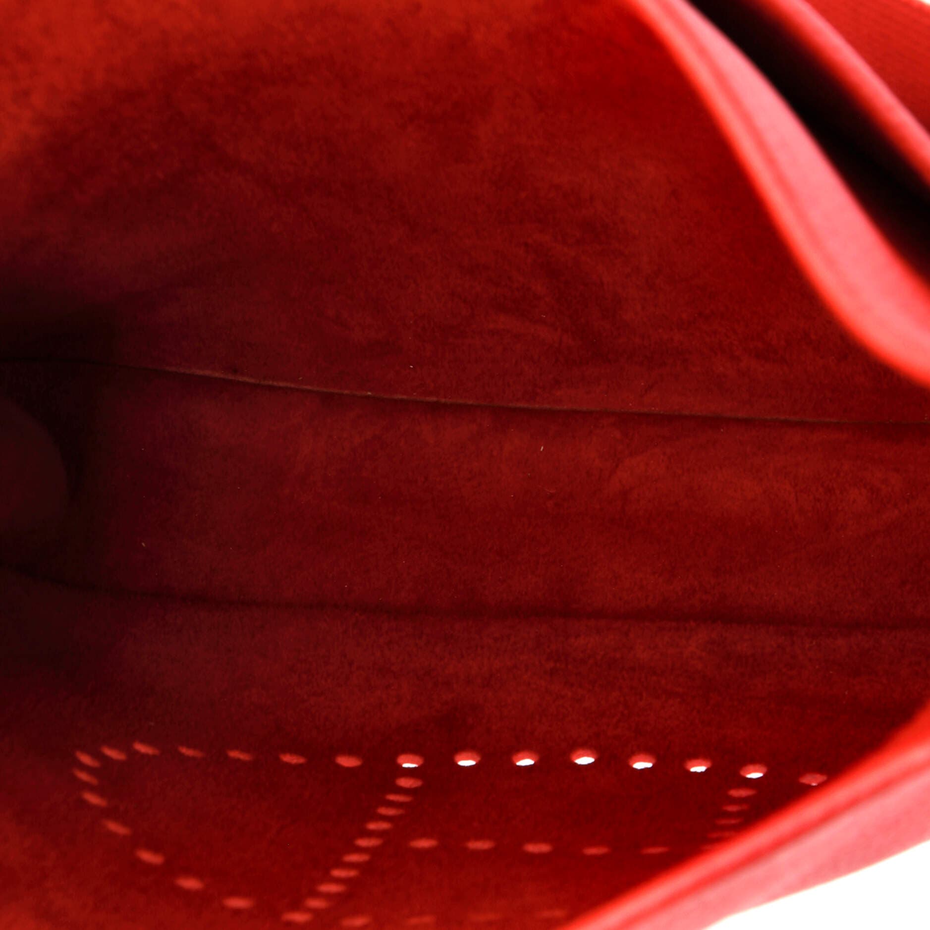 Pre-Owned Hermes Evelyne Bag Gen III Clemence PM, Alternate, color, Rouge Casaque