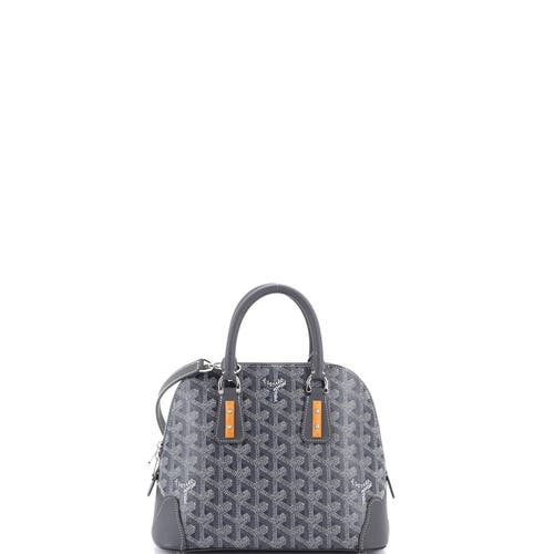 Pre-owned Goyard Goyard Vendome Bag Coated Canvas Mini In Gray