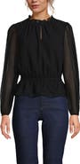 Lands' End Chiffon Peplum Top