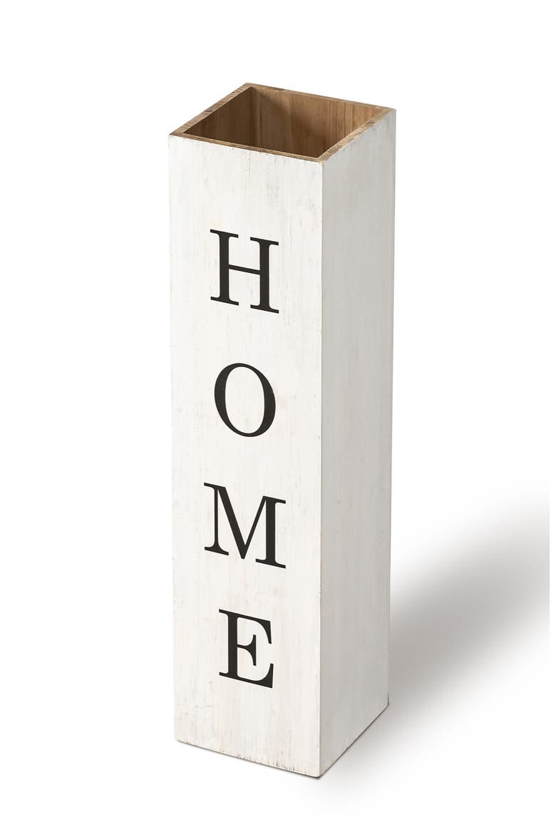 Double Sided Solid Wood Boxed "WELCOME HOME" Porch Sign, Alternate, color, White