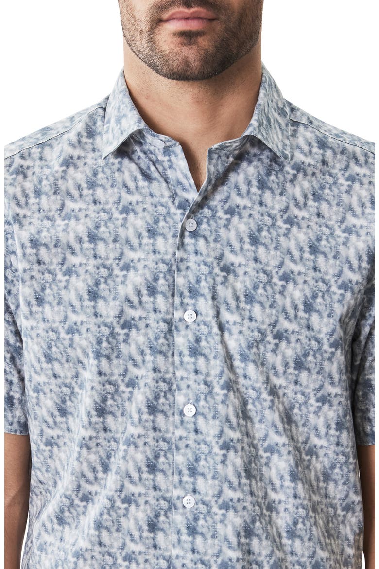 McCann Short Sleeve Woven Button-Up Shirt, Alternate, color, TEAL