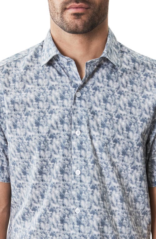 Robert Barakett Mccann Short Sleeve Woven Button-up Shirt In Blue