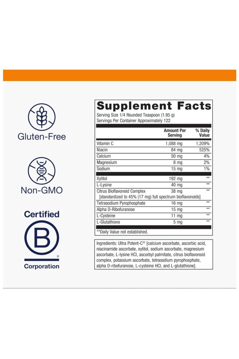 Ultra Potent Immune Support Vitamin C Powder 8.39 oz, Alternate, color, None