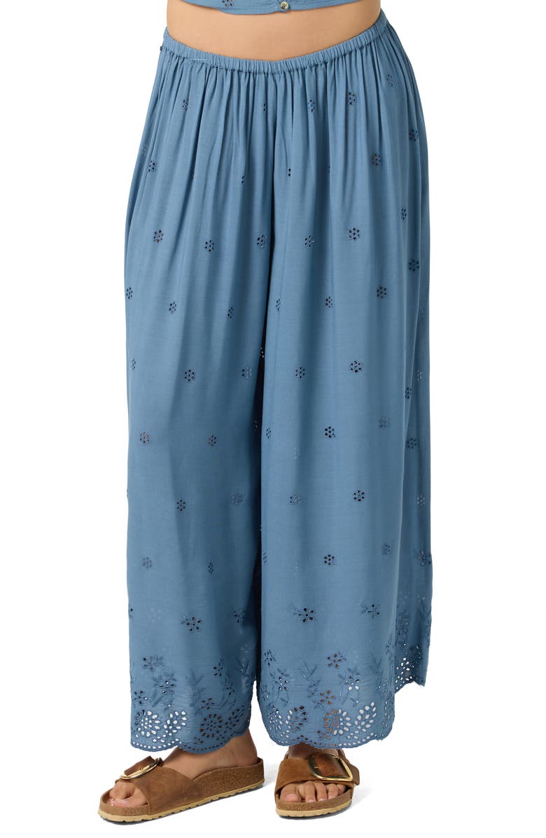 O'Neill Delaney Eyelet Wide Leg Pants, Main, color, Provincial Blue