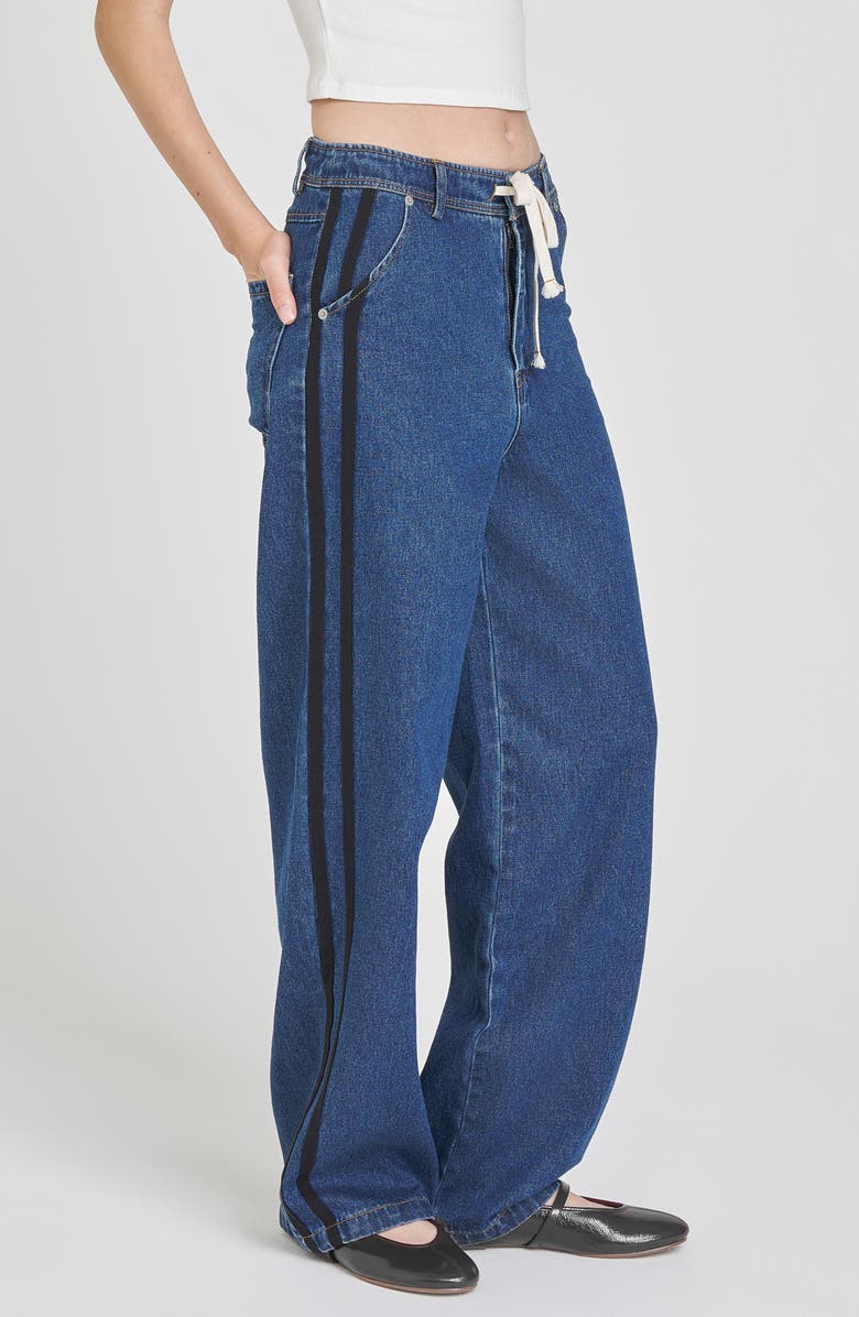 WAYF Mercer Denim Track Pants, Alternate, color, Indigo Wash