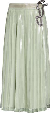 Maison Margiela Pleated Metallic Midi Skirt