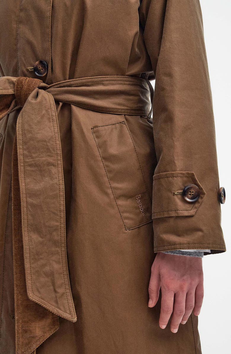 Barbour Marianne Waxed Cotton Trench Coat, Alternate, color,