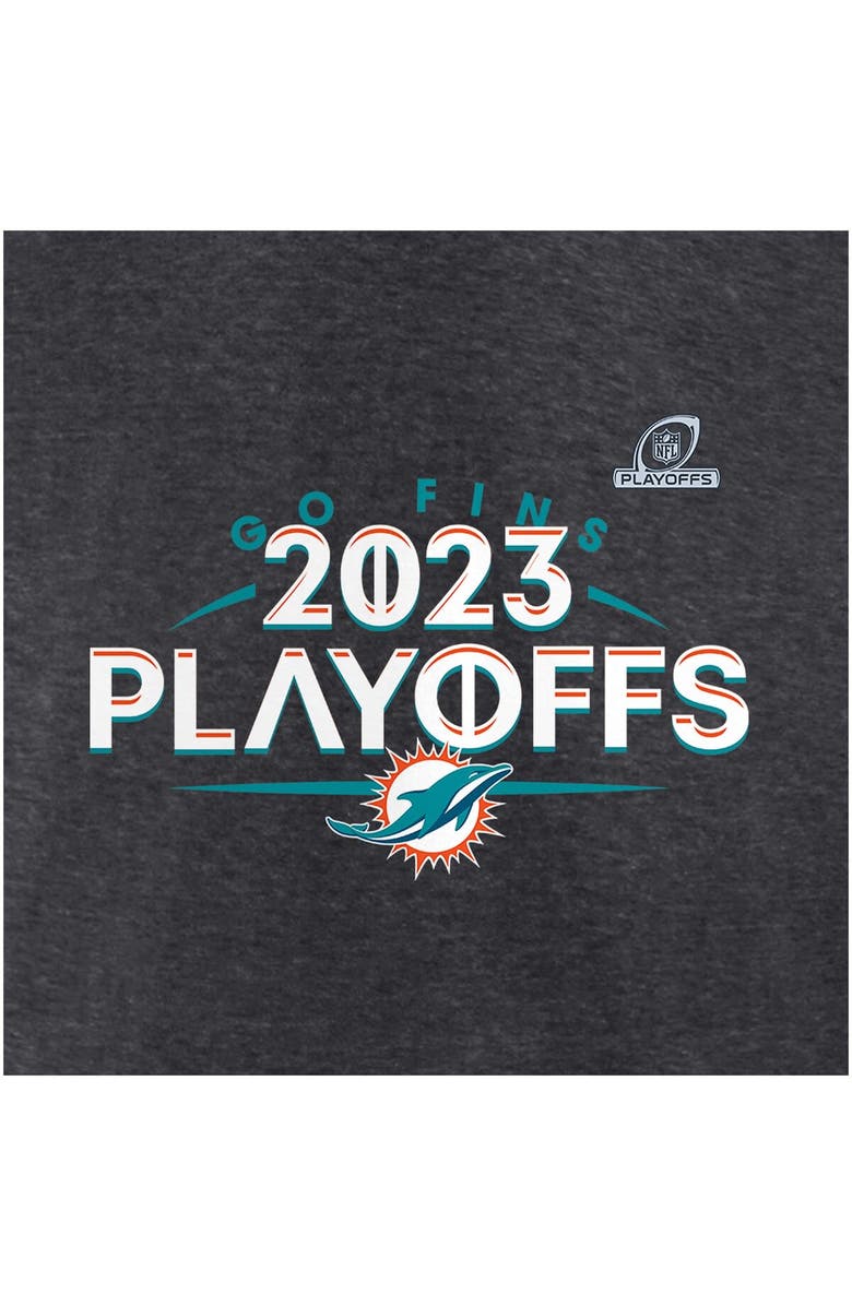 FANATICS Men's Fanatics Branded Heather Charcoal Miami Dolphins 2023 NFL Playoffs T-Shirt, Alternate, color, 
