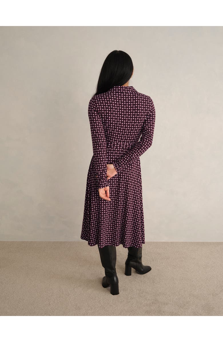 HOBBS LONDON Clarice Printed Midi Dress, Alternate, color, Navy Multi