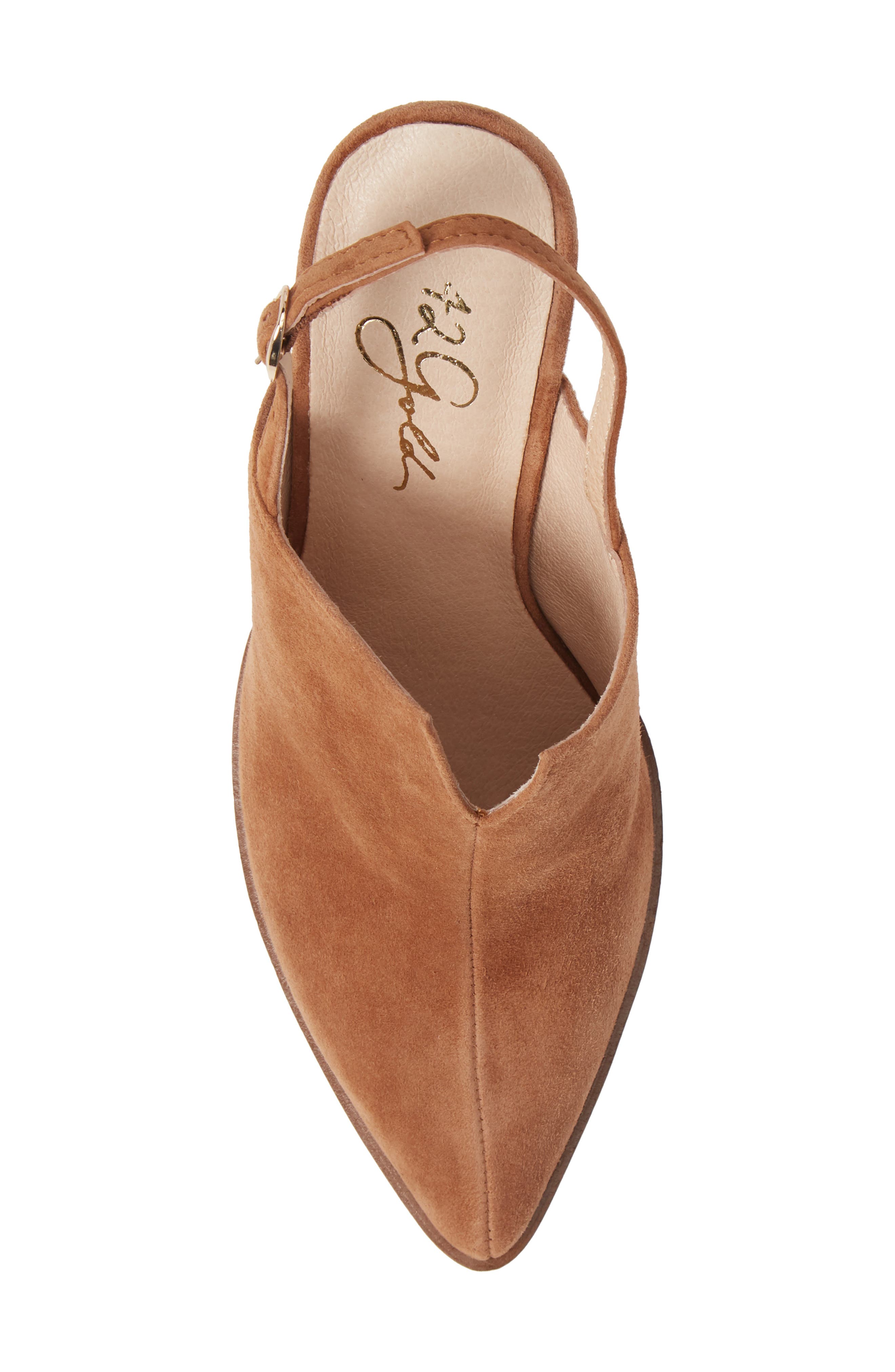 Kim Pointed Toe Slingback Pump, Alternate, color, CHESTNUT SUEDE