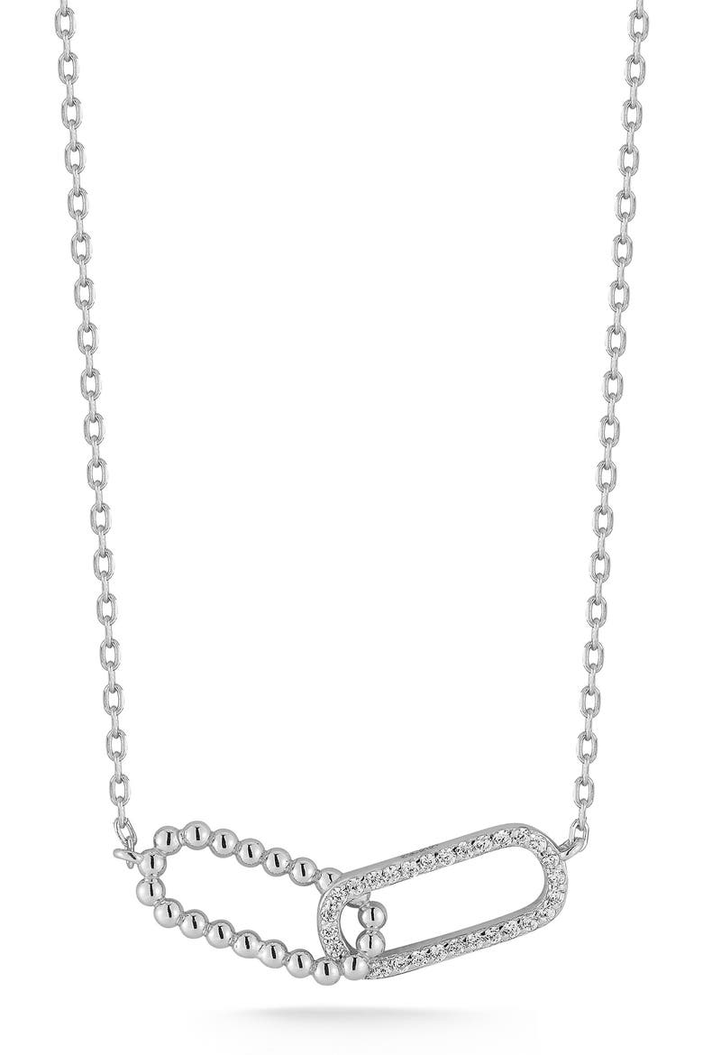 Link Pendant Necklace, Main, color, SILVER
