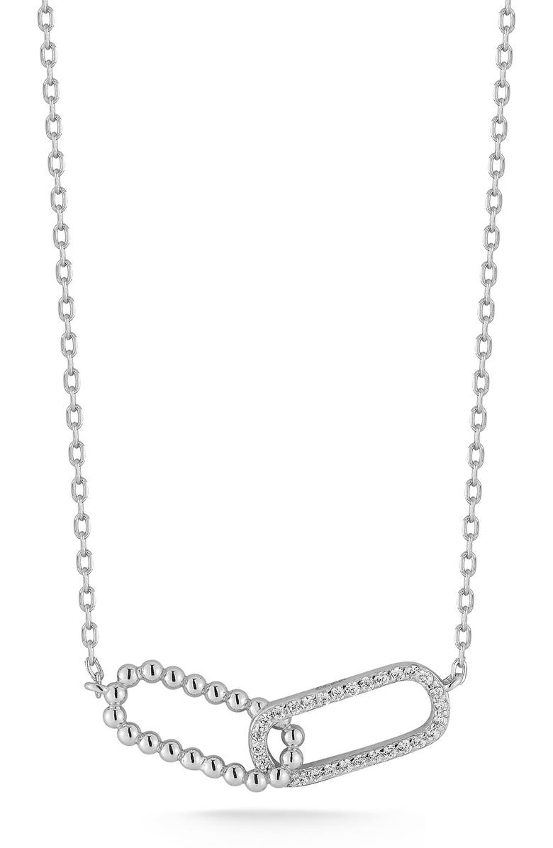 GLAZE JEWELRY Link Pendant Necklace, Main, color, Silver