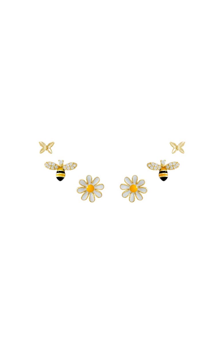 BY ADINA EDEN Bees & Flowers Stud Earring Combo Set, Main, color, 