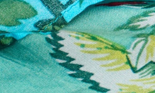 Saachi Serene Bloom Floral Print Scarf In Pastel Green