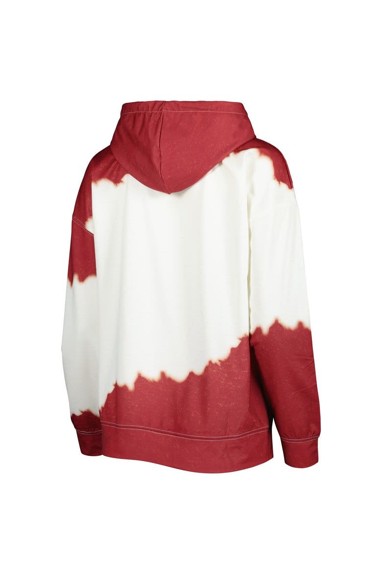 Women's Gameday Couture White/Cardinal Arkansas Razorbacks For the Fun Double Dip-Dyed Pullover Hoodie, Alternate, color, White