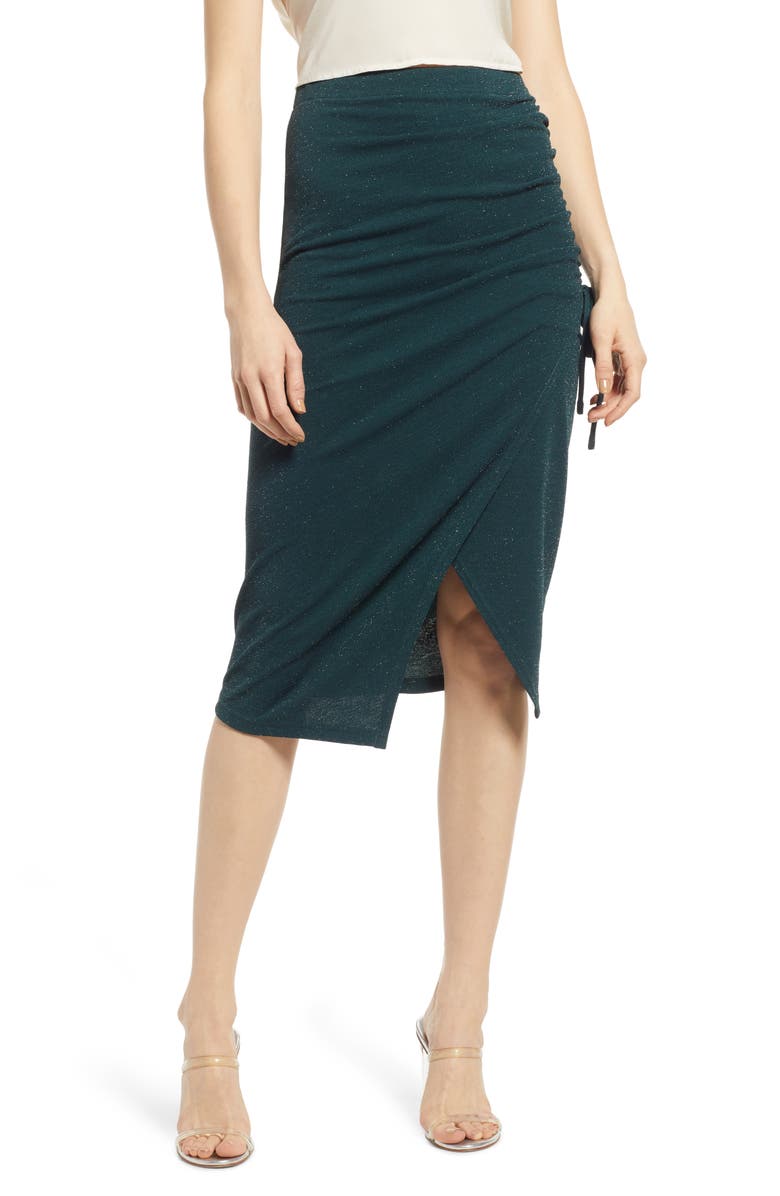 4SI3NNA Connie Sparkle Wrap Midi Skirt, Main, color,