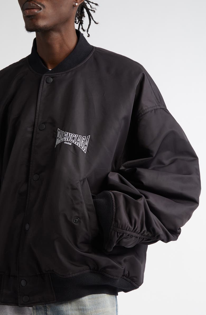 Oversize Nylon Varsity Jacket