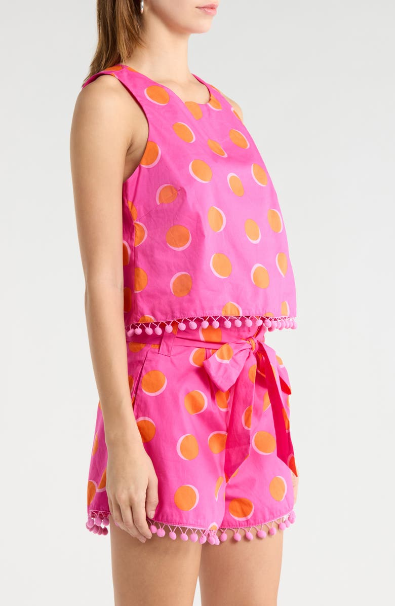 SUGARLIPS Rosy Polka Dot Taisy Sleeveless Top, Alternate, color, 
