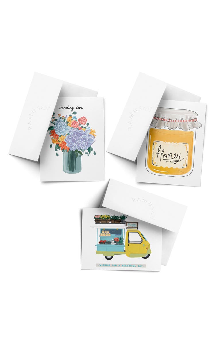 Ramus & Co Everyday Greeting Card Pack (3ct) "Sending Love, Flowers, Honey", Main, color, Multi-Pack